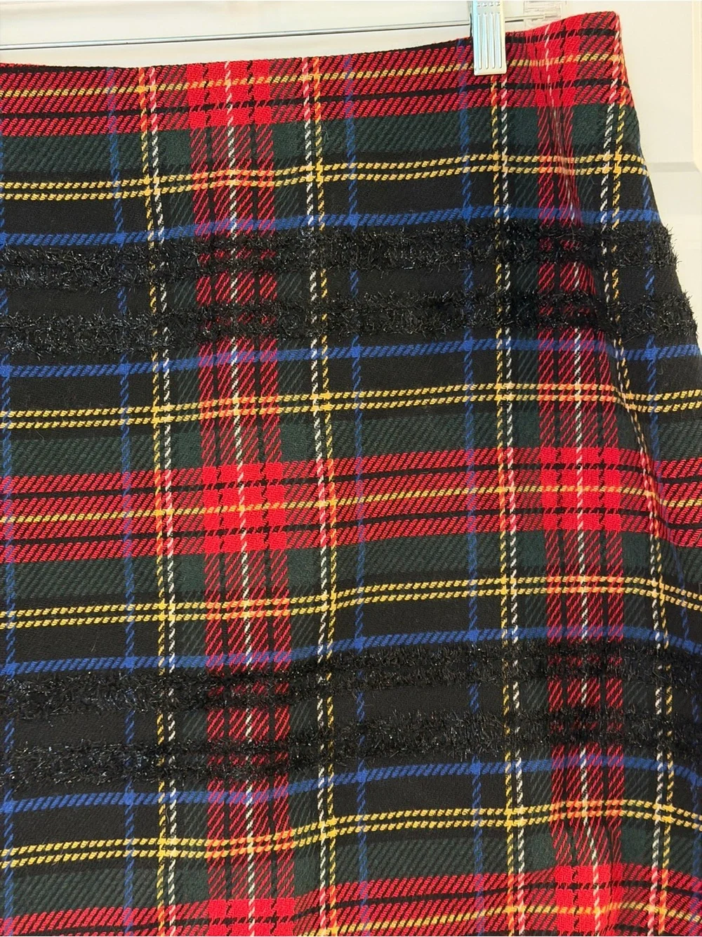 J. Crew Holiday Festive Red Black Blue Tartan Mini Skirt